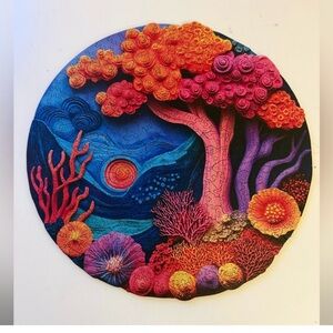 Vibrant Round Ocean Fantasy Wall Art Puzzle 500 Pieces